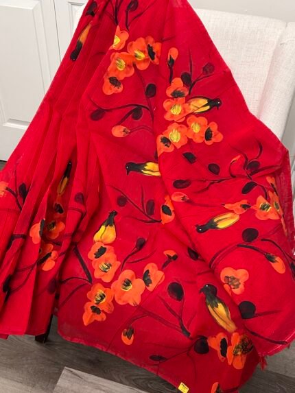 Hand Painted Silk Blended Cotton