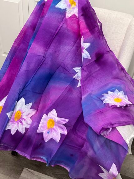 Hand Painted Silk Blended Cotton