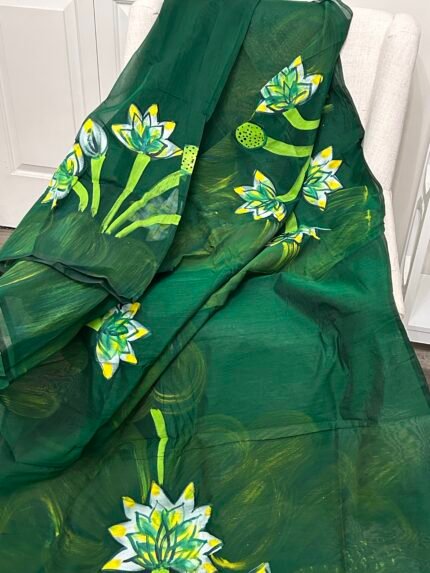 Hand Painted Silk Blended Cotton