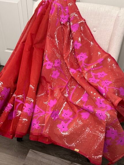Hand Painted Silk Blended Cotton