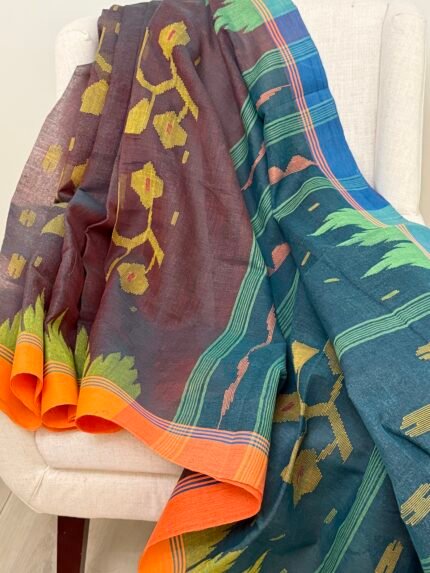 Brown Monipuri Saree