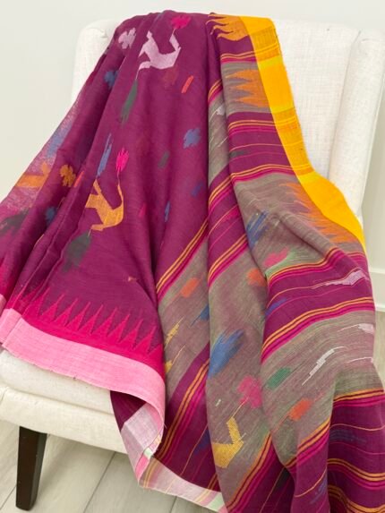 Plum-Purple Monipuri Saree