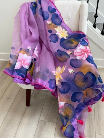 Handpainted Muslin Saree