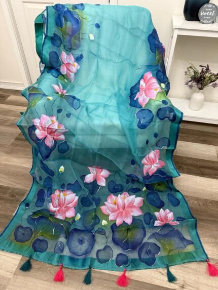 Handpainted Muslin Saree