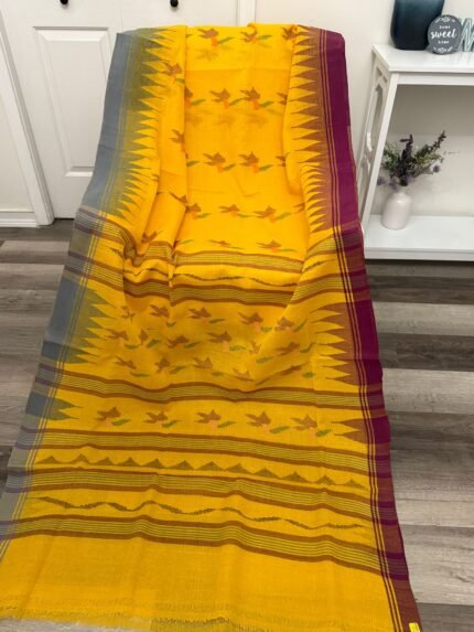 Yellow Monipuri Saree